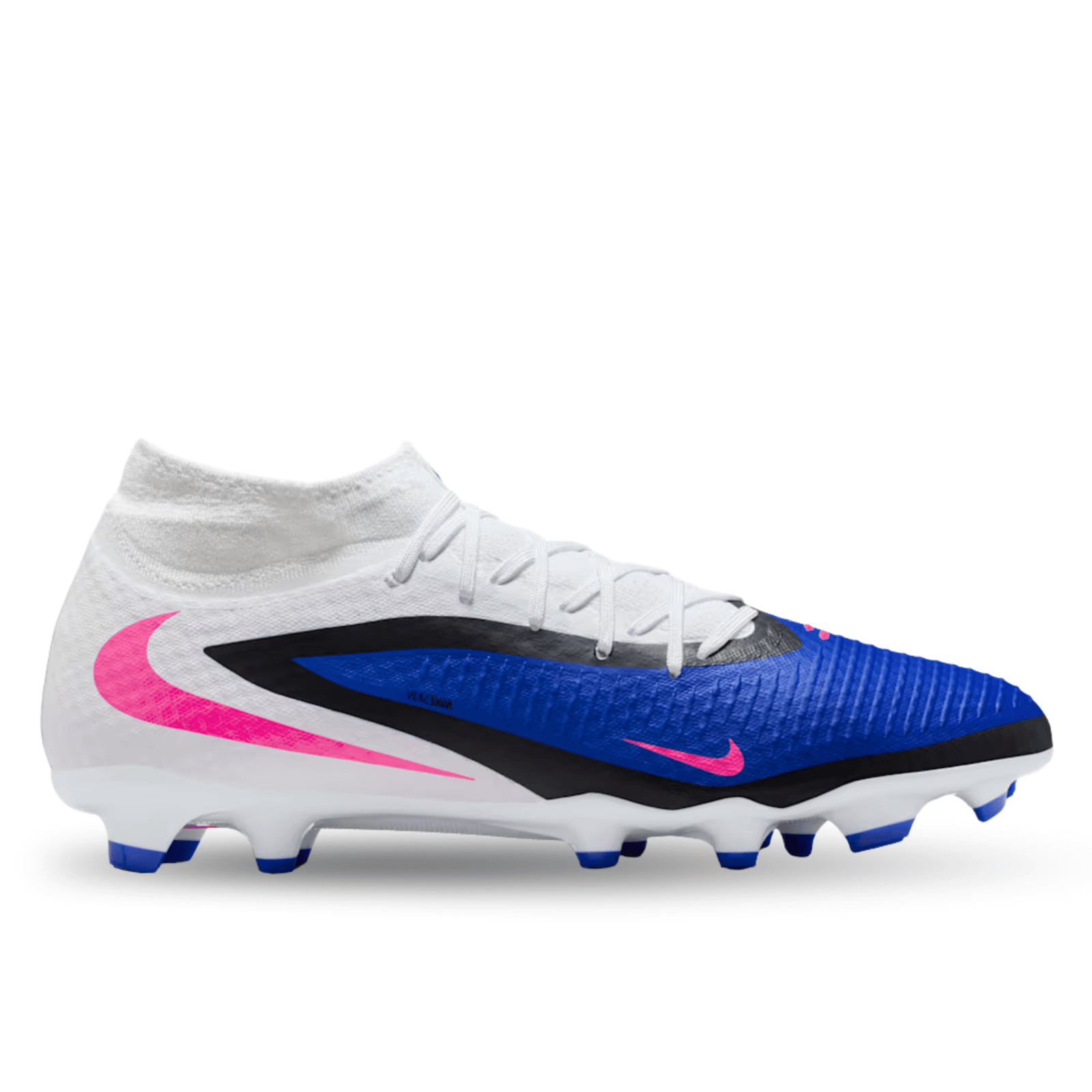 Nike Phantom 6 High Academy FG/MG Soccer Cleats (Racer Blue/Pink Blast/White) | SoccerWearhouse