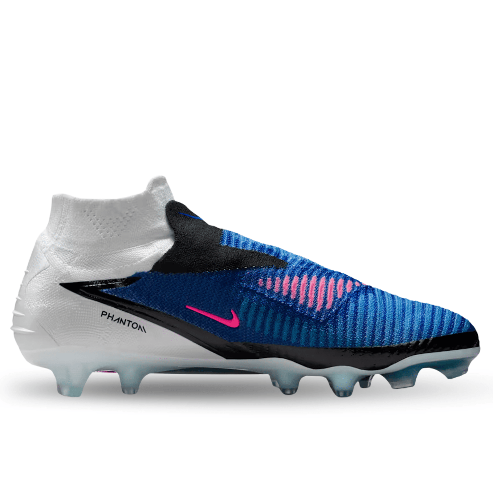 Nike Phantom 6 High Elite FG Soccer Cleats (Racer Blue/Pink Blast/White) | SoccerWearhouse