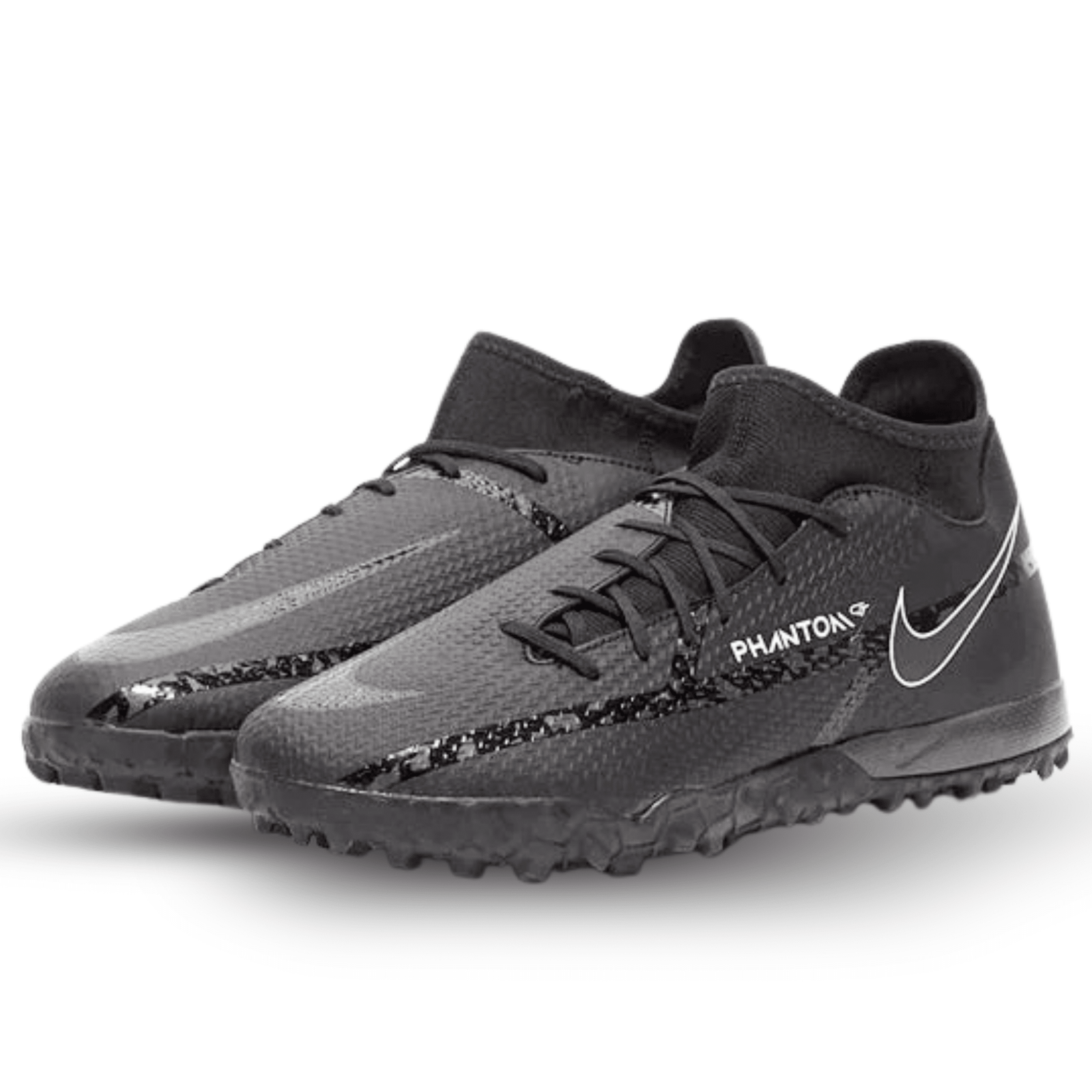 Nike Phantom GT2 Academy DF Turf Soccer Shoes (Black/Dark Smoke Grey) | SoccerWearhouse