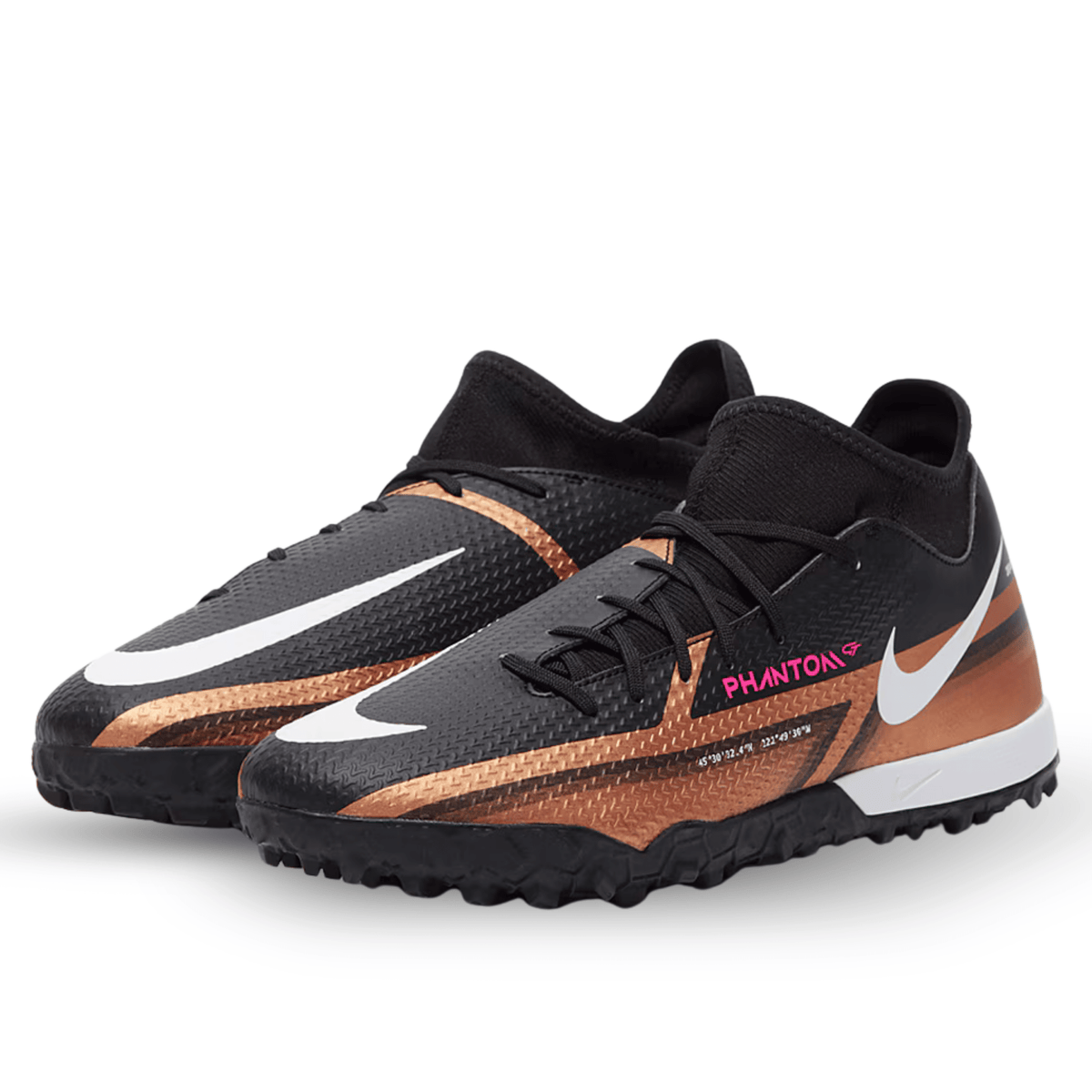 Nike Phantom GT2 Academy DF Turf Soccer Shoes (Metallic Copper) | SoccerWearhouse