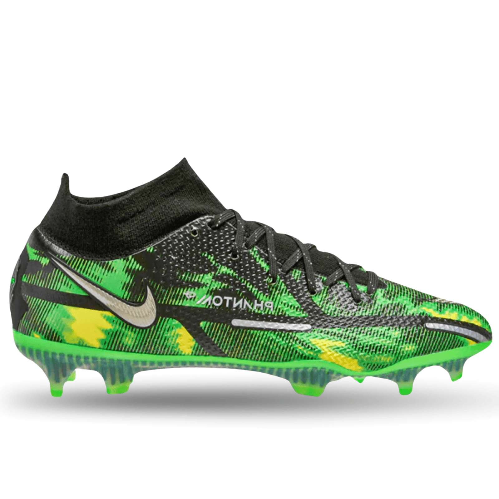 Nike Phantom GT2 Elite DF Shockwave Firm Ground Soccer Cleats (Black/Metallic Platinum) | SoccerWearhouse