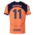 Nike Raphinha FC Barcelona Third T90 Authentic Jersey 25/26 w/ Champions League Patches (Mango/Navy)