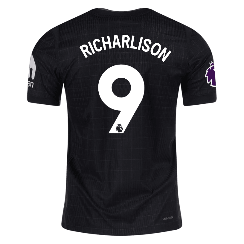 Nike Richarlison Tottenham Hotspur Authentic Away Jersey 25/26 w/ EPL Patch (Black/Iron) | SoccerWearhouse
