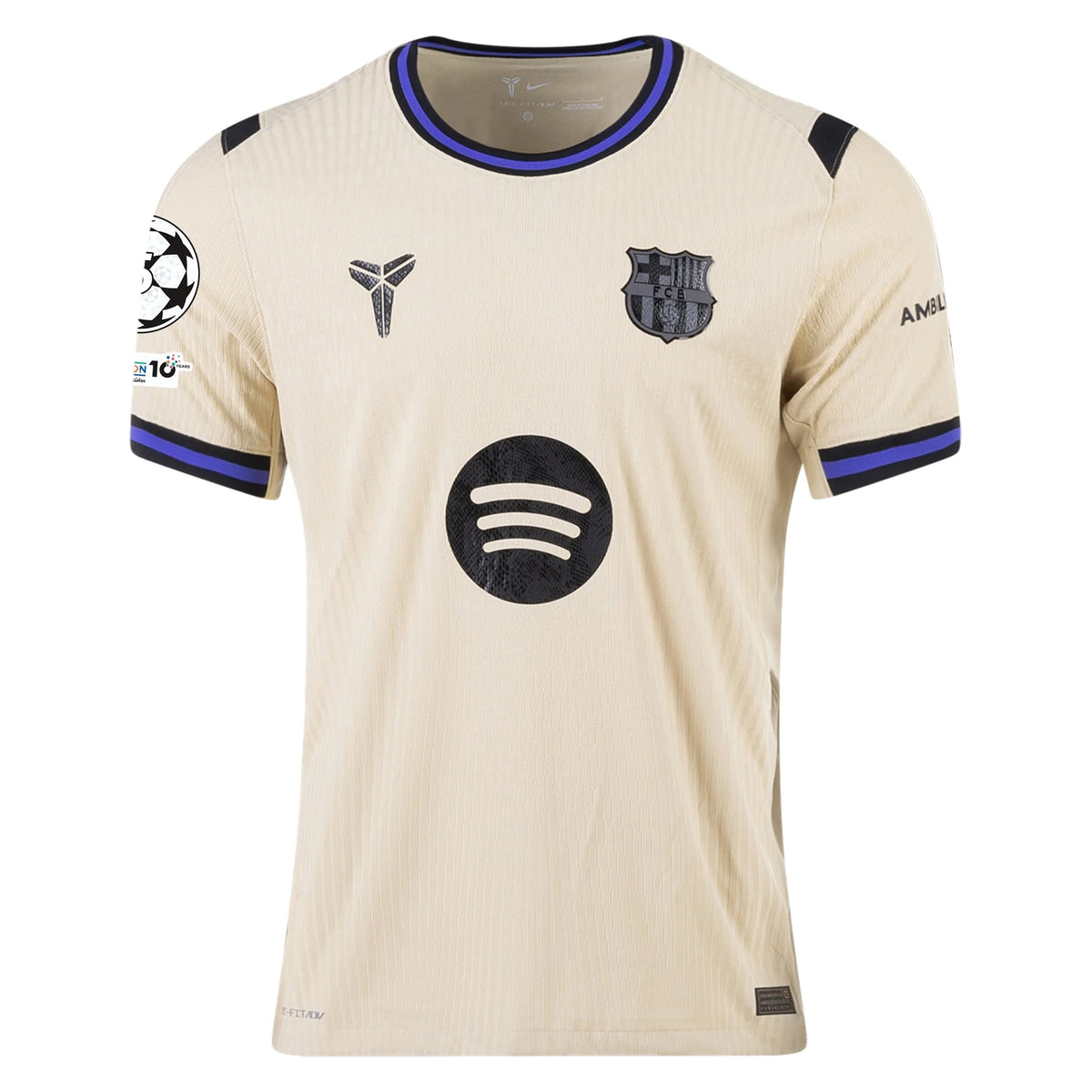 Nike Ronaldinho Men's FC Barcelona Authentic Away Jersey w/ Champions League Patches (Team Gold/Persian Violet/Black) | SoccerWearhouse