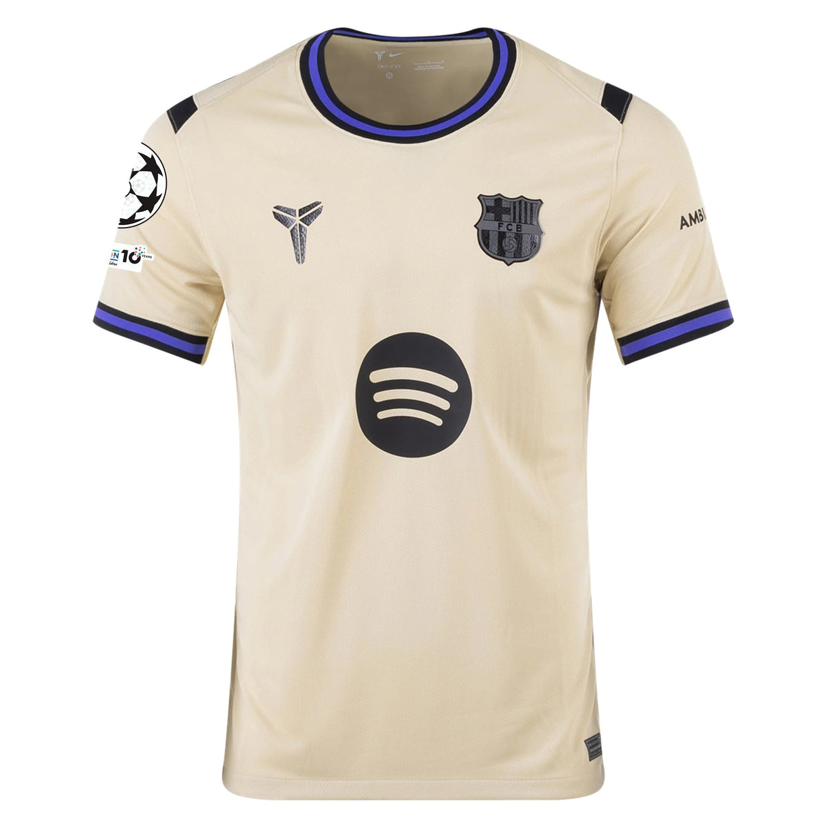 Nike Ronaldinho Men's FC Barcelona Away Jersey 25/26 w/ Champions League Patches (Team Gold/Persion Violet/Black) | SoccerWearhouse