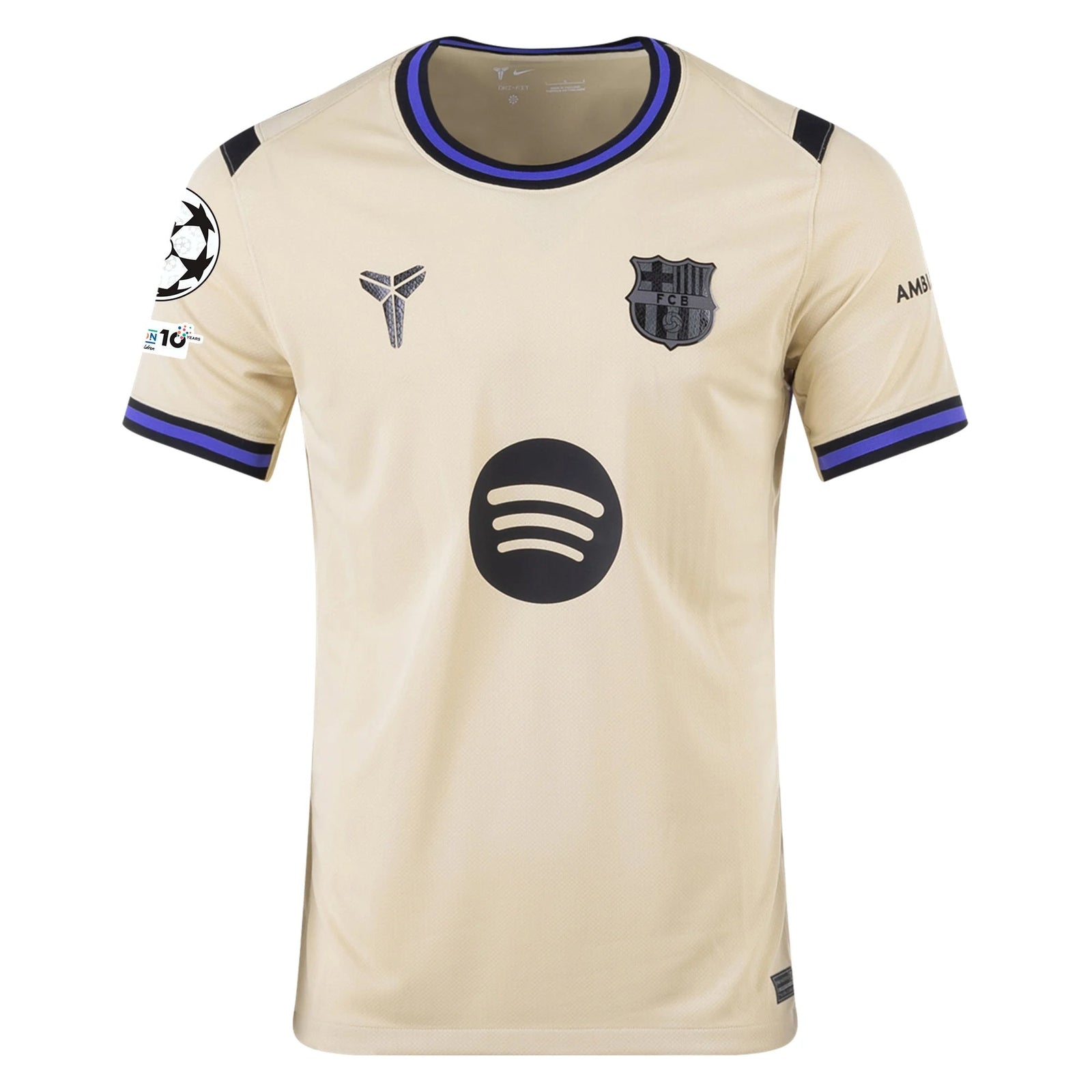 Nike Lamine Yamal Men's FC Barcelona Away Jersey 25/26 w/ Champions League Patches (Team Gold/Persion Violet/Black) | SoccerWearhouse