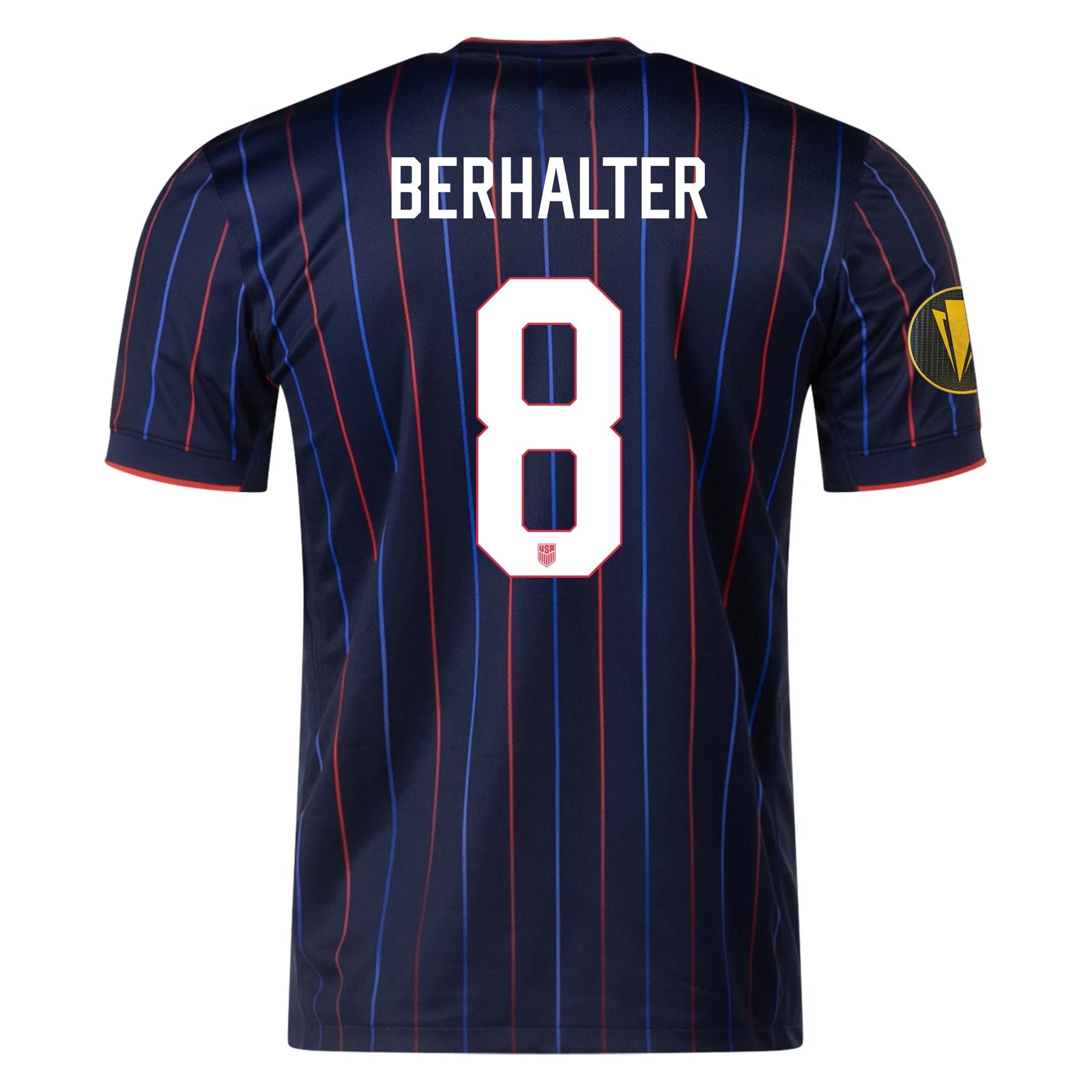 Nike Sebastian Berhalter United States Away Jersey 25/26 w/ Gold Cup Patch 2025 (Obsidian/Challenge Red) | SoccerWearhouse