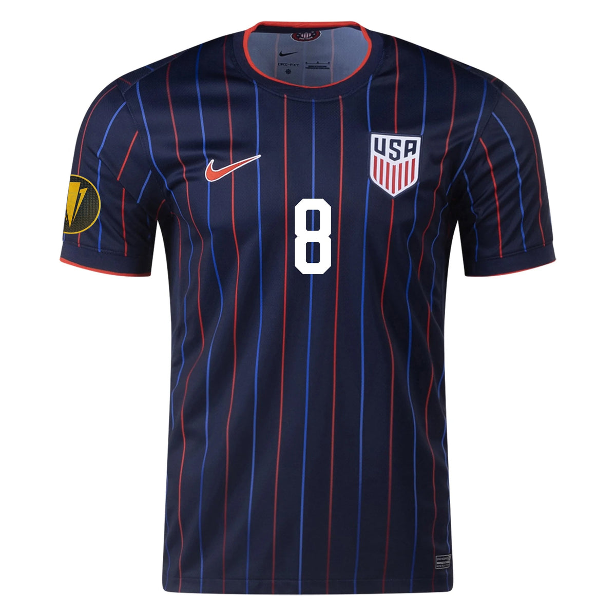 Nike Sebastian Berhalter United States Away Jersey 25/26 w/ Gold Cup Patch 2025 (Obsidian/Challenge Red) | SoccerWearhouse