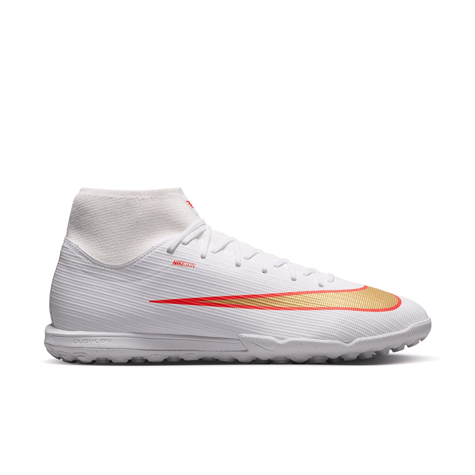 Nike Superfly 11 Academy Turf Soccer Shoes (White/Blur/Bright Crimson) | SoccerWearhouse