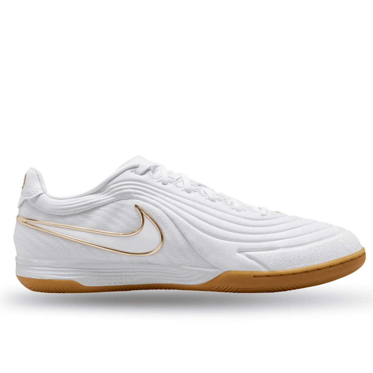 Nike Tiempo ReactGato Indoor Soccer Shoes (White/Metallic Gold) | SoccerWearhouse