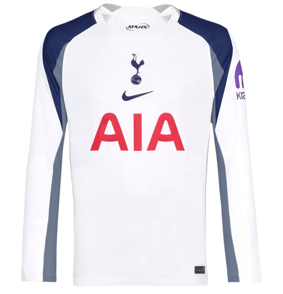 Nike Tottenham Hotspurs Home 25/26 Long Sleeve Jersey (White/Iron/Binary Blue) | SoccerWearhouse