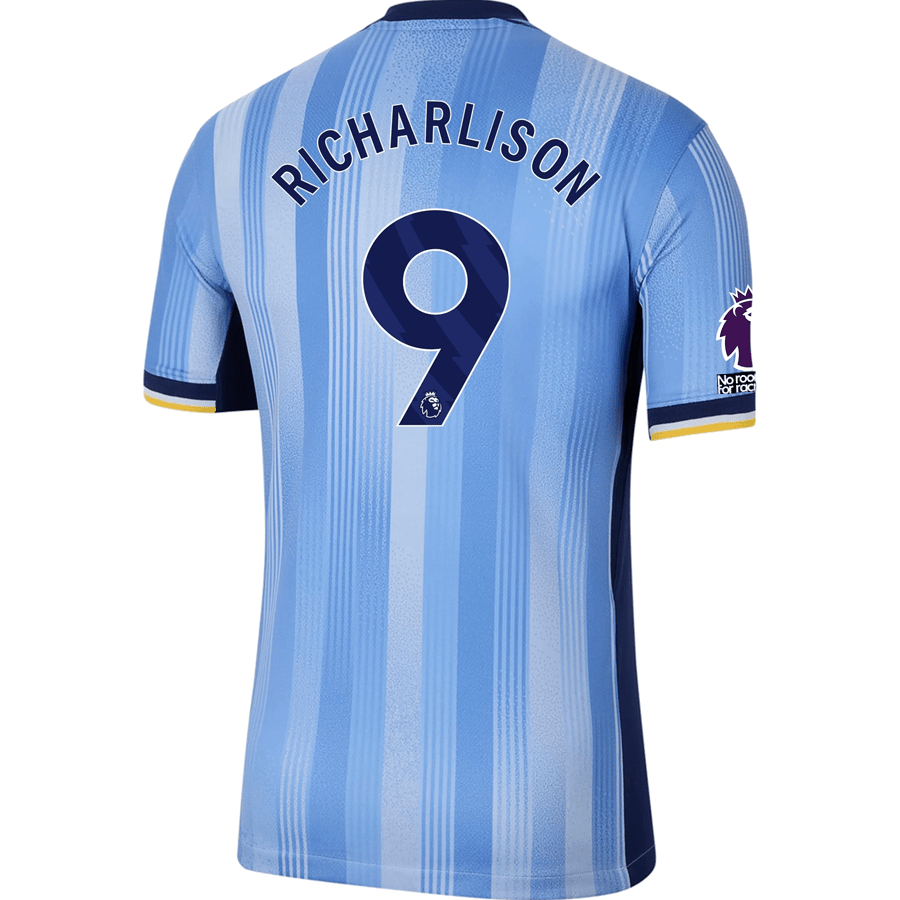 Nike Tottenham Richarlison Away Jersey w/ EPL + No Room For Racism Patches 24/25 (Cobalt Bliss/Binary Blue) | SoccerWearhouse