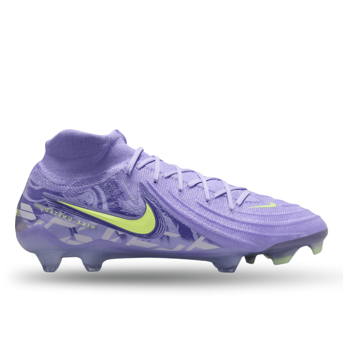 Nike United Phantom Luna II Elite FG Soccer Cleats (Purple Agate/Barely Volt) | SoccerWearhouse