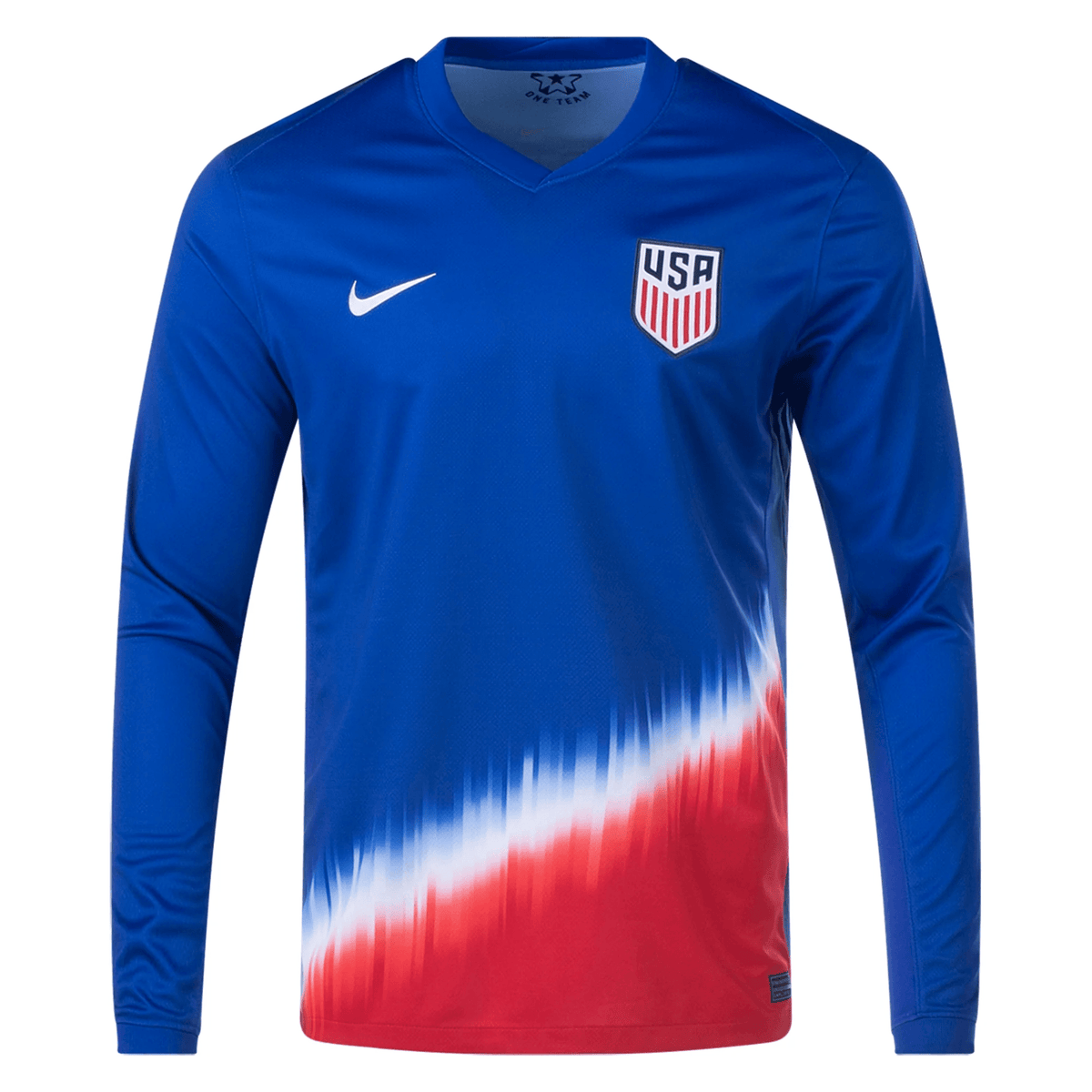 Nike United States Long Sleeve Away Jersey 24/25 (Old Royal/Sport Red) | SoccerWearhouse