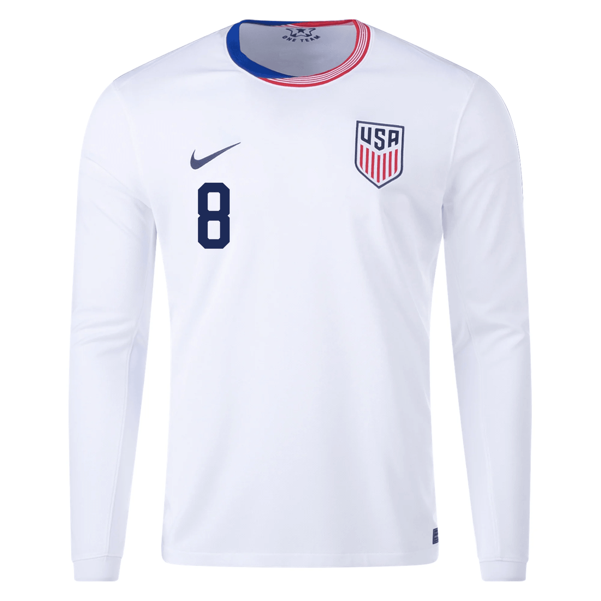 Nike United States Weston McKennie Long Sleeve Home Jersey 24/25 (White) | SoccerWearhouse