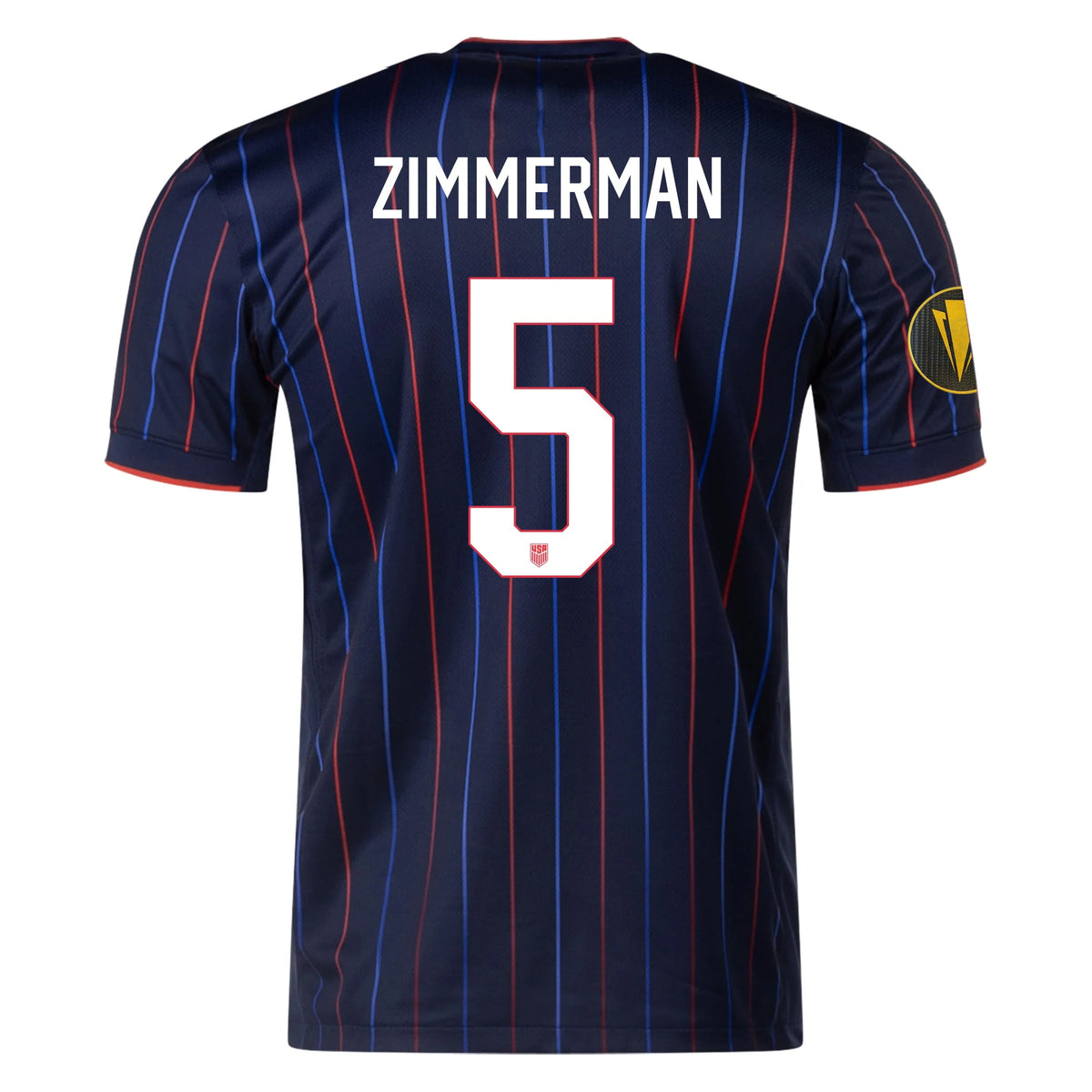 Nike Walker Zimmerman United States Away Jersey 25/26 w/ Gold Cup Patch 2025 (Obsidian/Challenge Red) | SoccerWearhouse