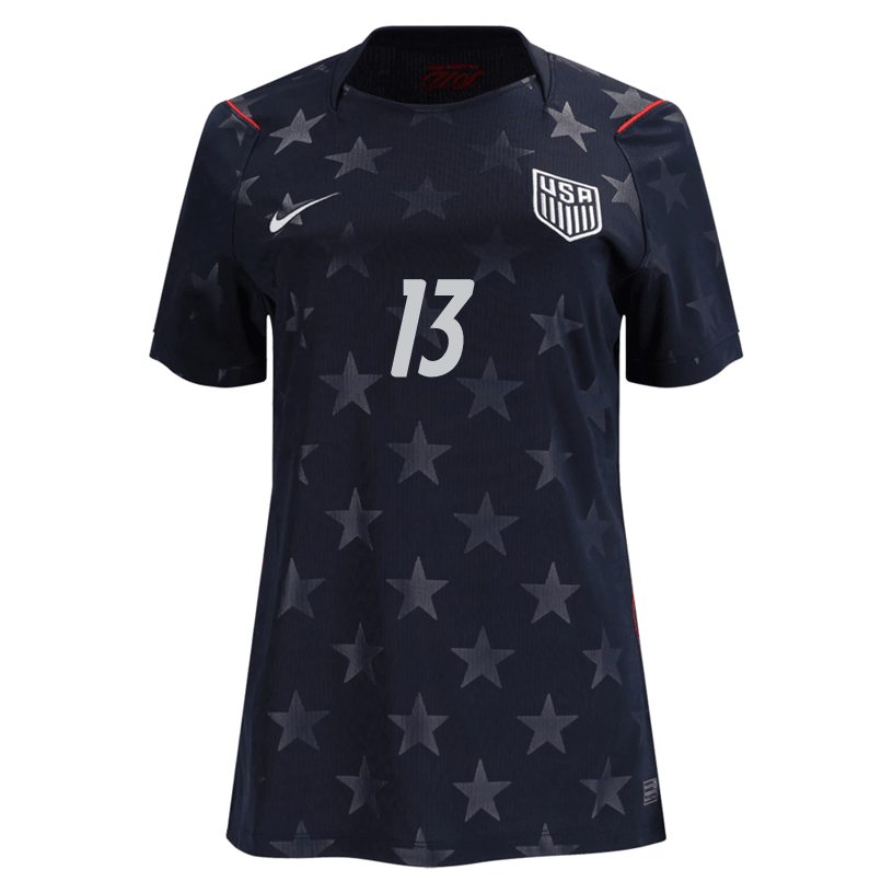 Nike Women’s M. Robinson United States Away Stadium Jersey 2026 (Dark Obsidian/Pure Platinum) | SoccerWearhouse