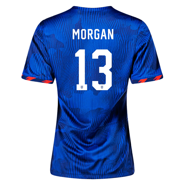 Nike Womens United States Alex Morgan 4 Star Away Jersey 23/24 w/ 2019 World Cup Champion Patch (Hyper Royal/Loyal Blue) | SoccerWearhouse