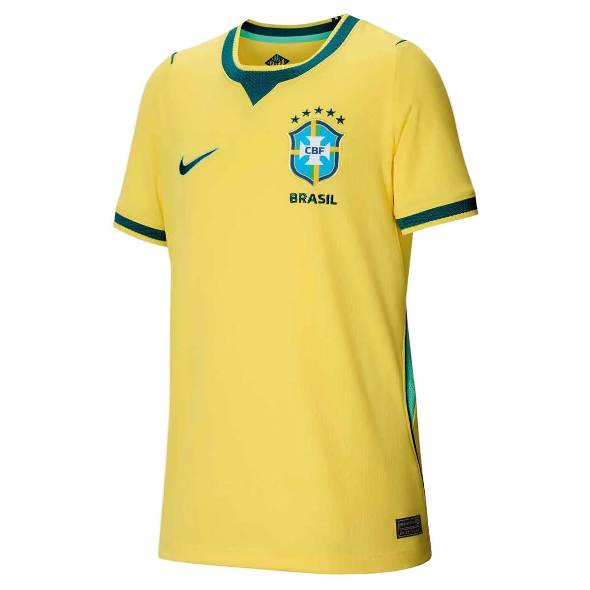 Nike Youth Brazil Home Stadium Jersey 2026 (Yellow Canary/Teal) | SoccerWearhouse