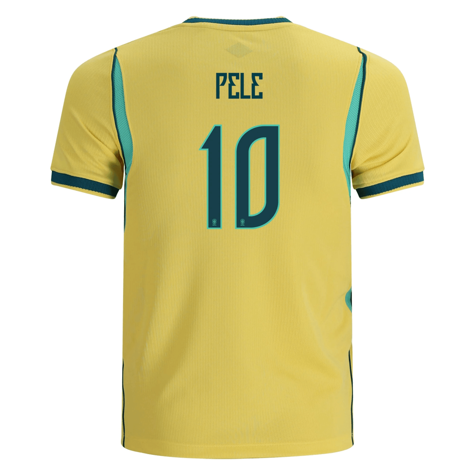Nike Youth Brazil Pele Home Stadium Jersey 2026 (Yellow Canary/Teal) | SoccerWearhouse