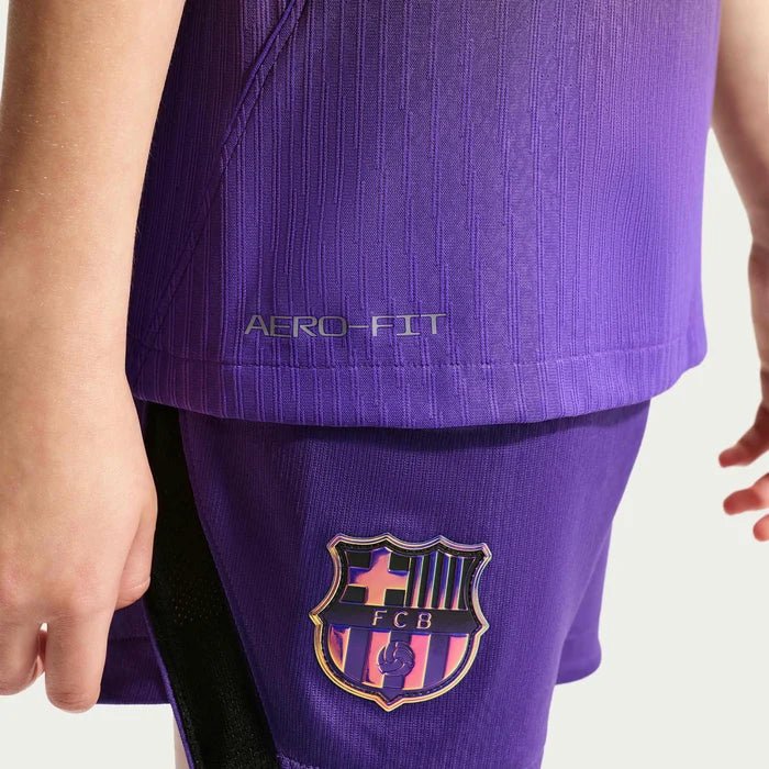 Nike Youth FC Barcelona 26/27 Match Authentic Away Jersey (Purple/Metallic Gold) | SoccerWearhouse