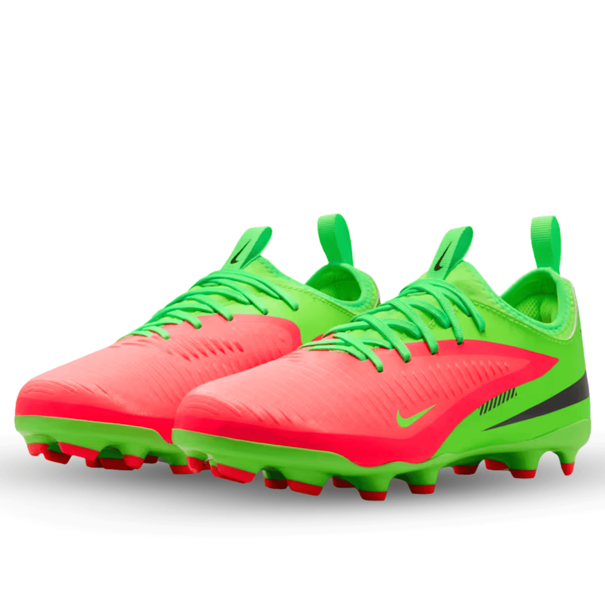Nike Youth Jr Phantom 6 Low Academy EH FG/MG Soccer Cleats (Hot Punch/Black/Green Strike) | SoccerWearhouse