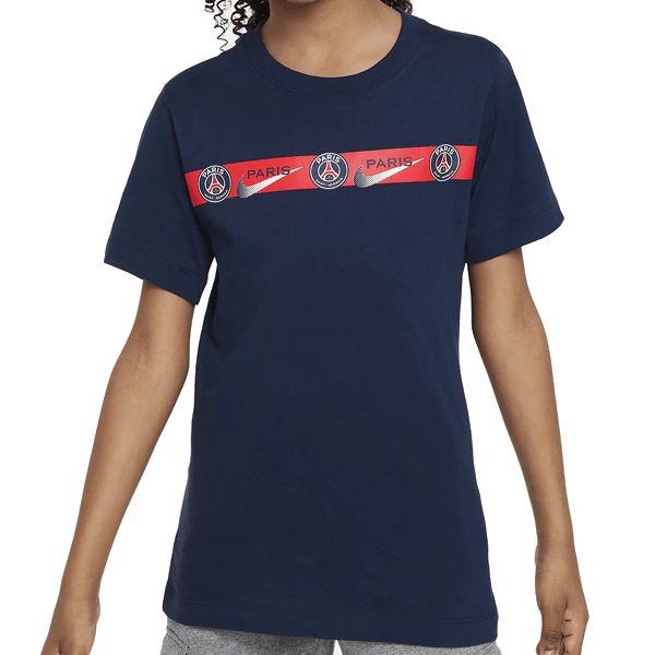 Nike Youth Paris Saint - Germain Logos T-Shirt (Midnight Navy) | SoccerWearhouse