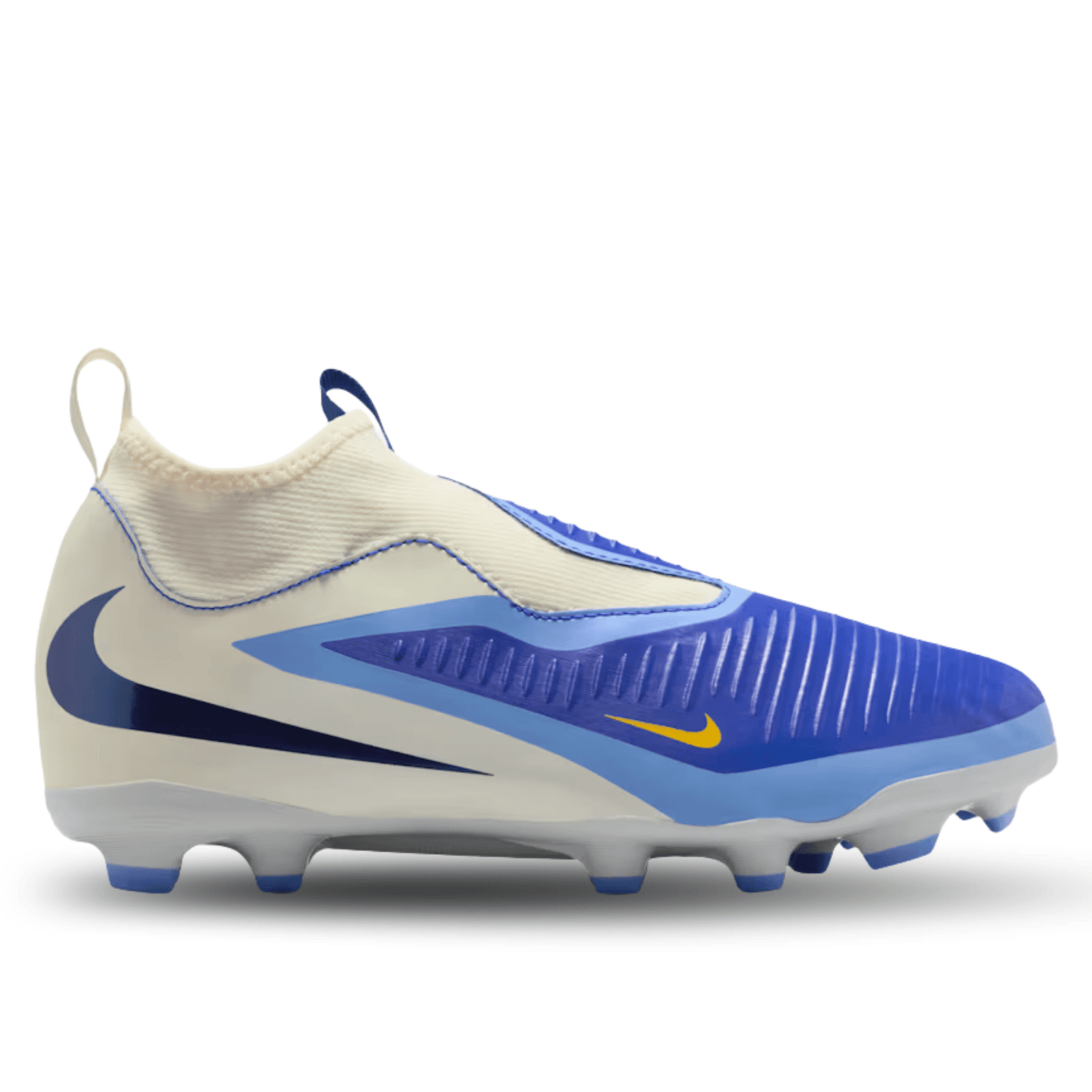 Nike Youth Phantom 6 High Academy LV8 FG Soccer Cleats (Racer Blue/Dark Obsidian) | SoccerWearhouse
