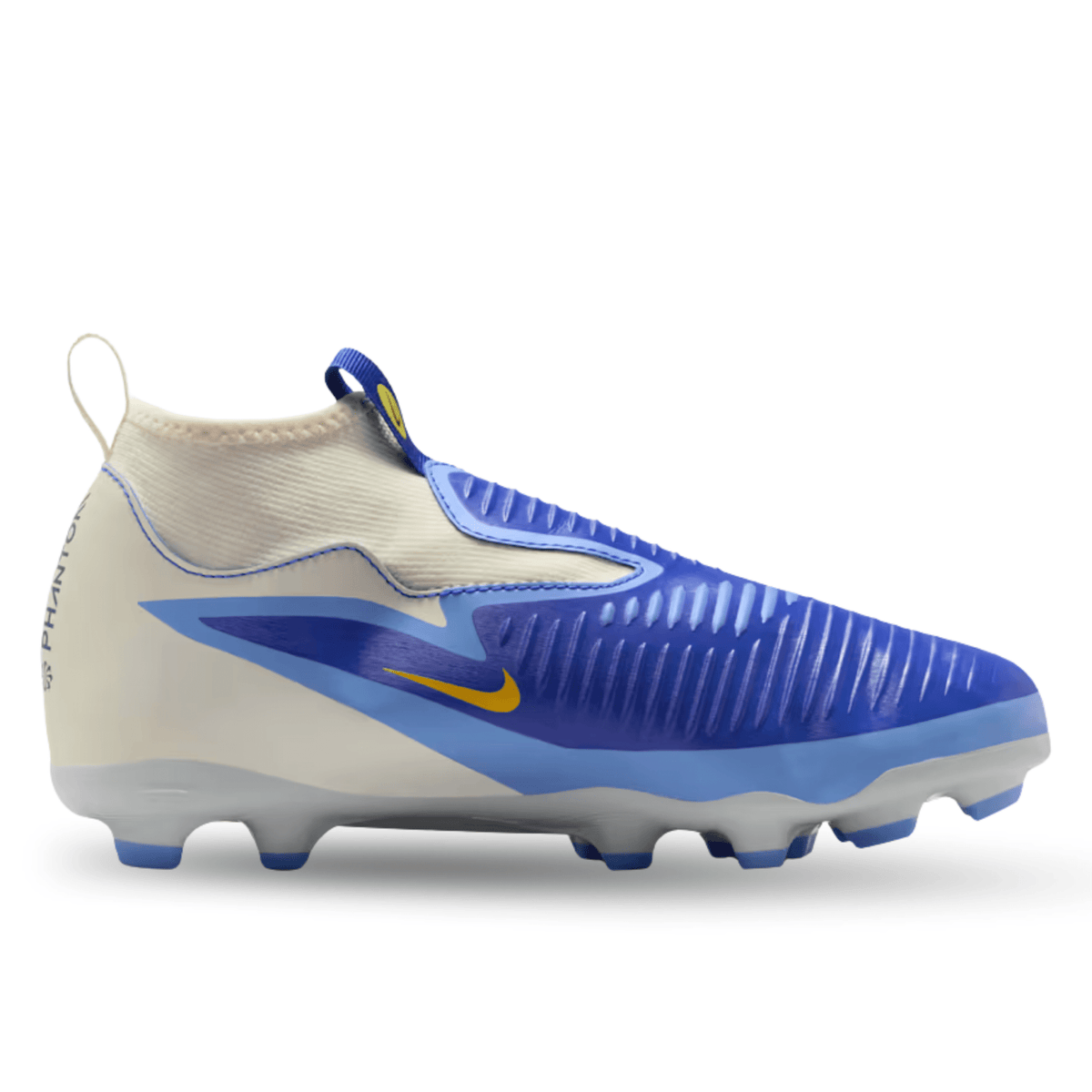 Nike Youth Phantom 6 High Academy LV8 FG Soccer Cleats (Racer Blue/Dark Obsidian) | SoccerWearhouse