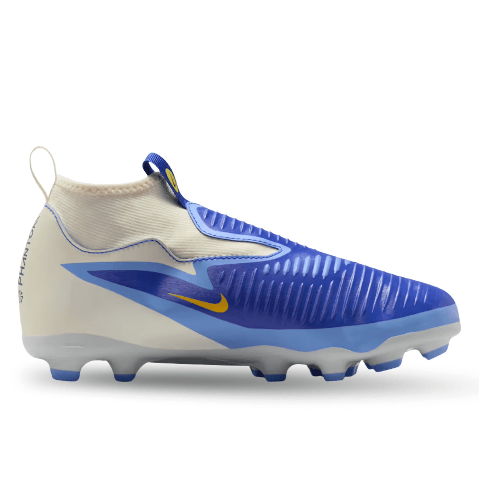 Nike Youth Phantom 6 High Academy LV8 FG Soccer Cleats (Racer Blue/Dark Obsidian) | SoccerWearhouse