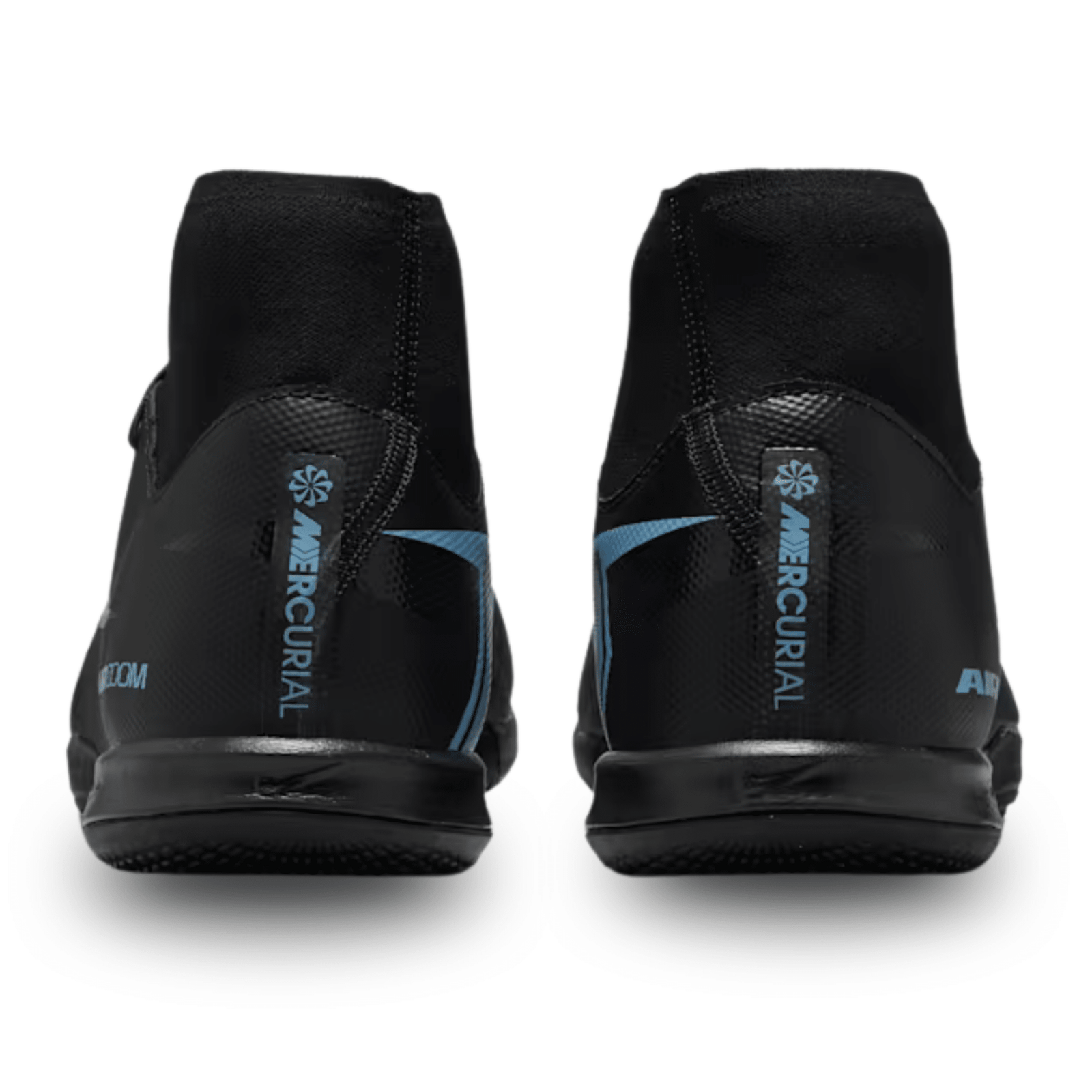 Nike Zoom Mercurial Superfly 10 Academy Indoor Soccer Shoes (Black/Ice Blue) | SoccerWearhouse