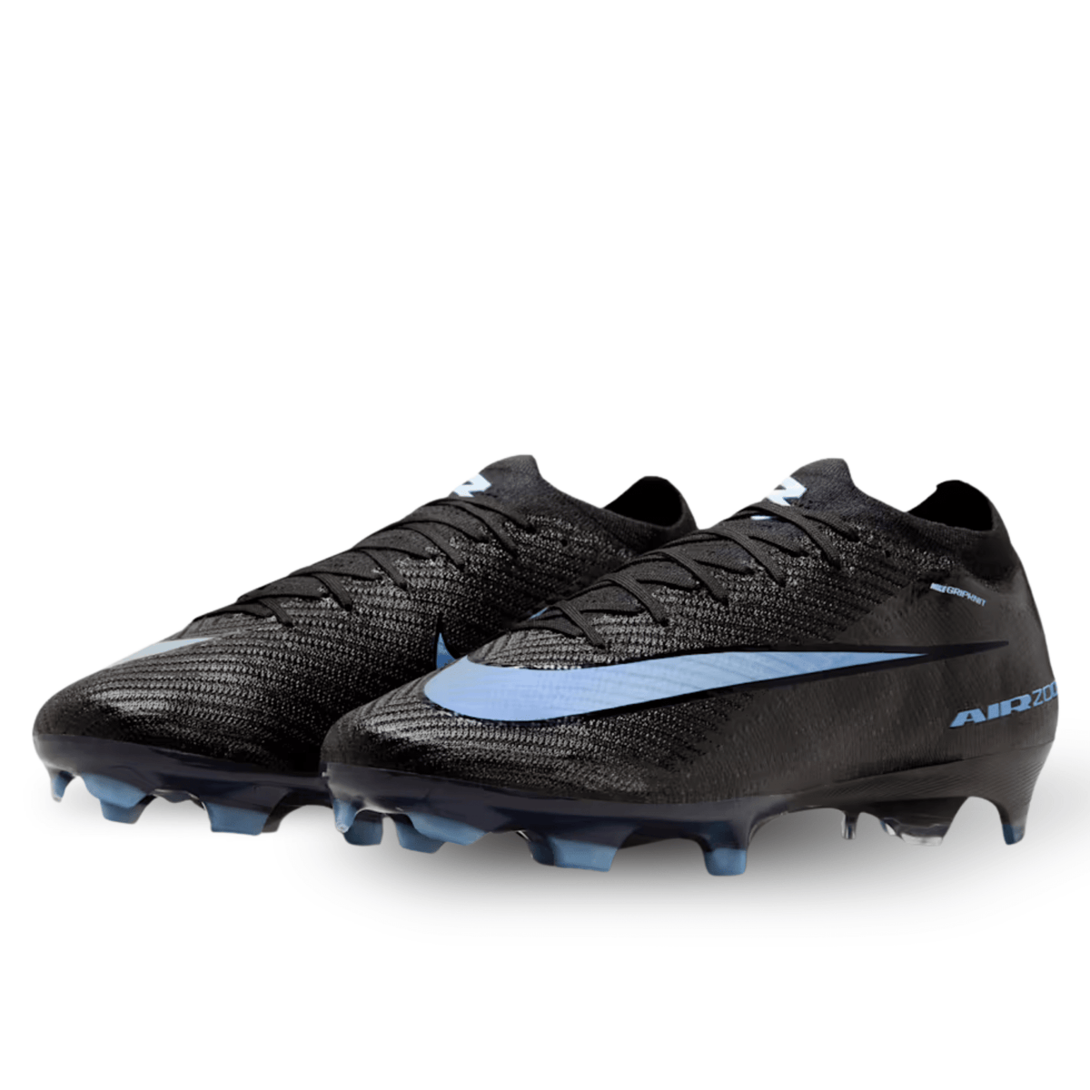 Nike Zoom Mercurial Vapor 16 Elite Firm Ground Soccer Cleats (Black/Ice Blue) | SoccerWearhouse