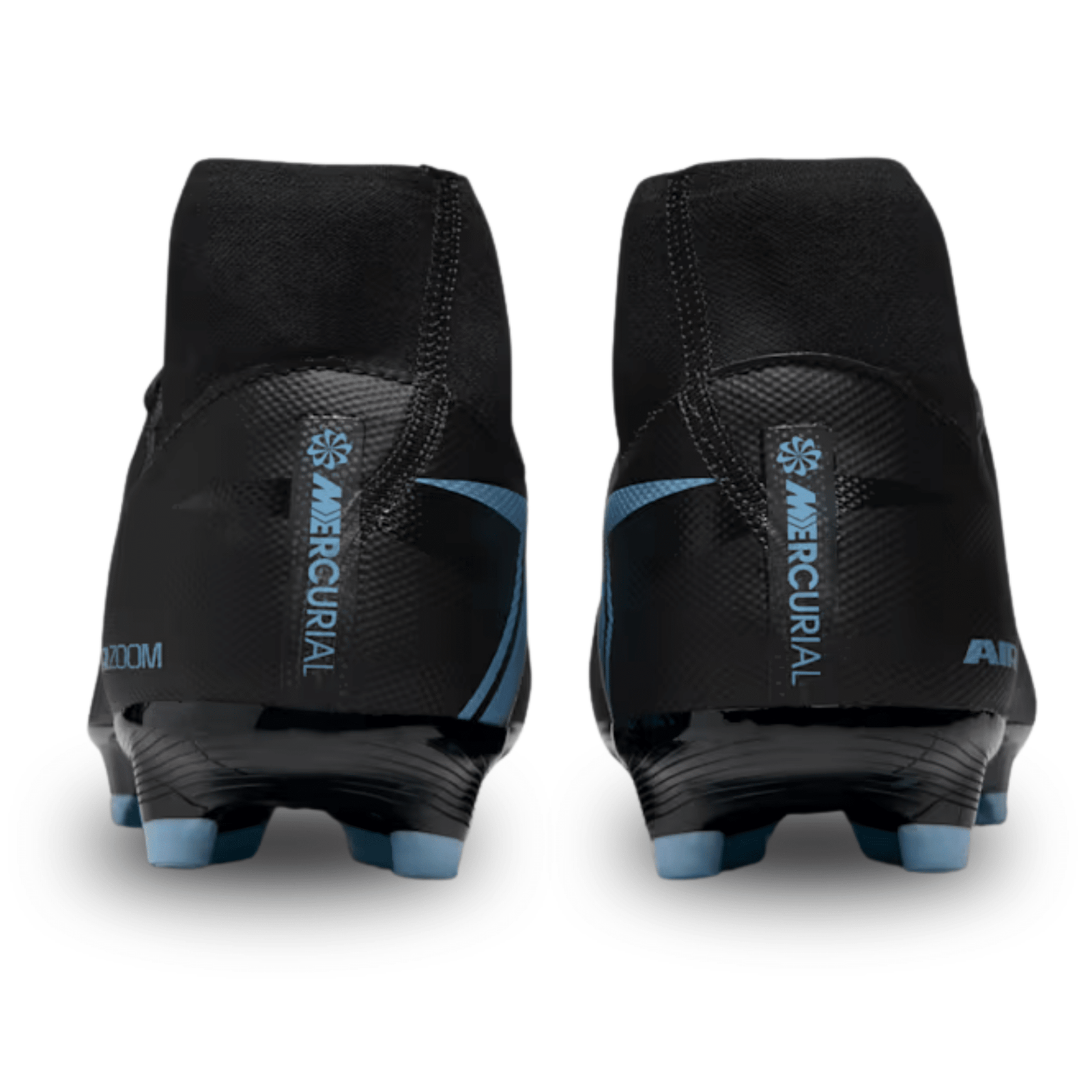 Nike Zoom Superfly 10 Academy Firm Ground/Multiground Soccer Cleats (Black/Ice Blue) | SoccerWearhouse