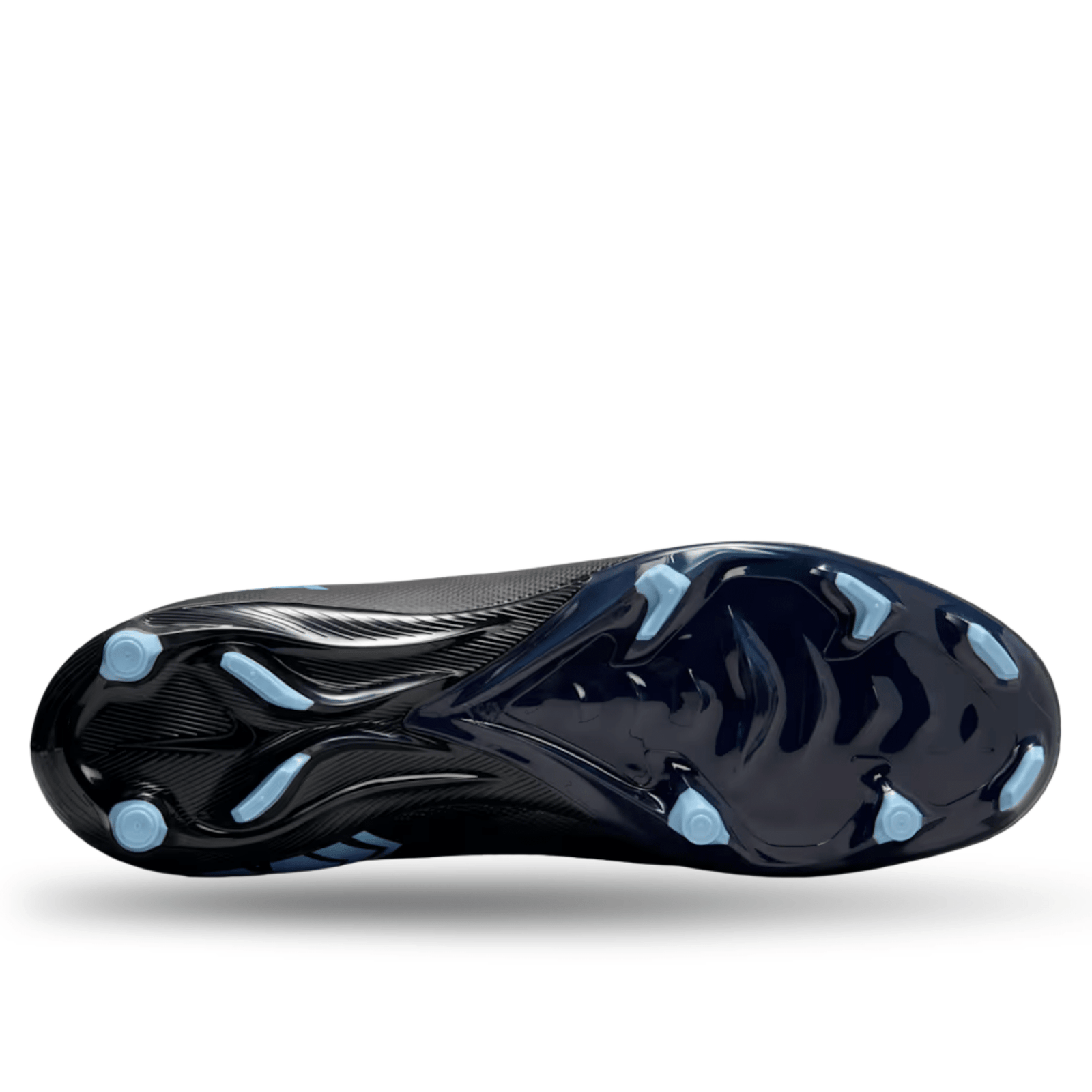 Nike Zoom Superfly 10 Academy Firm Ground/Multiground Soccer Cleats (Black/Ice Blue) | SoccerWearhouse