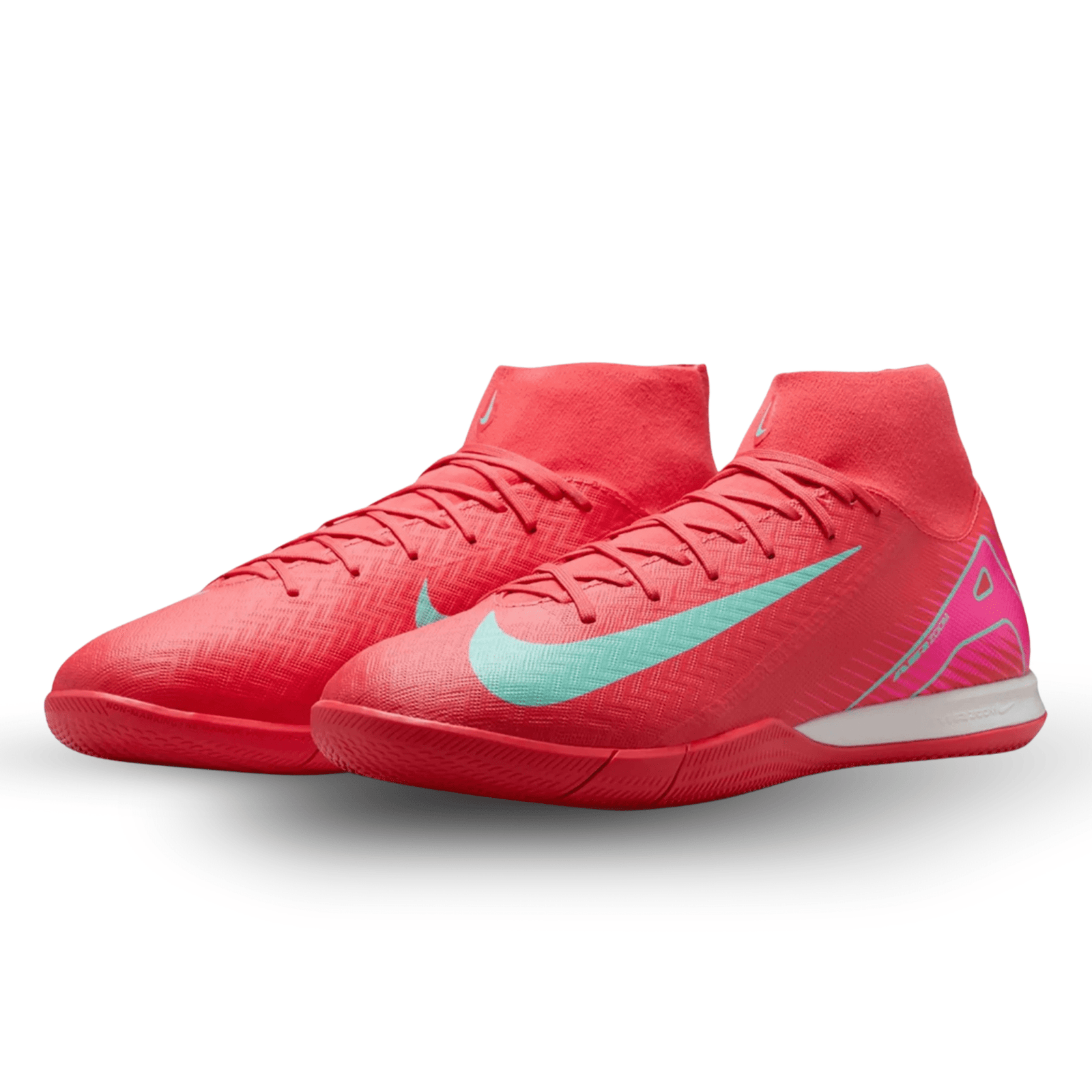 Nike Zoom Superfly 10 Academy Indoor Soccer Shoes (Ember Glow/Aurora Green) | SoccerWearhouse