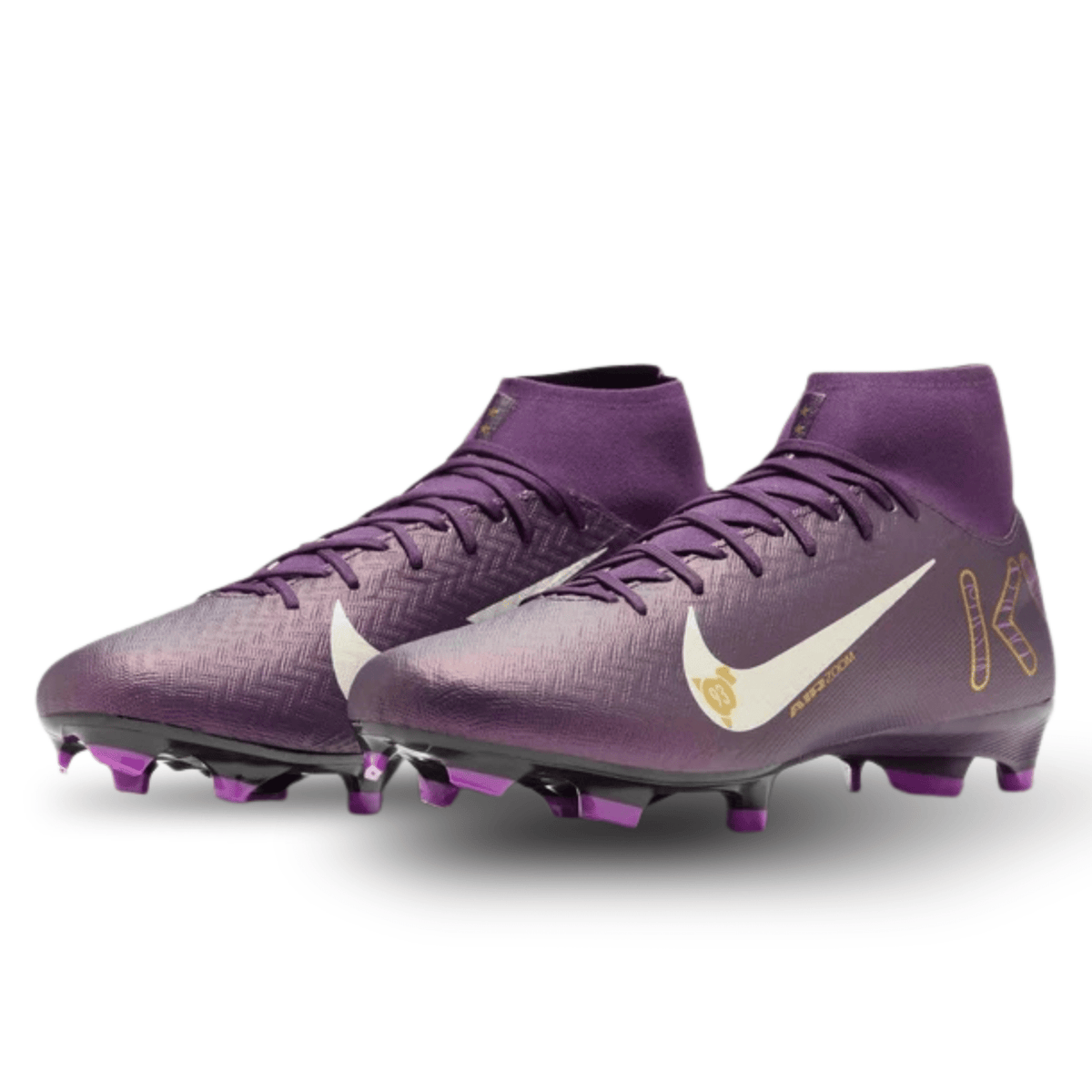 Nike Zoom Superfly 10 Academy Kylian Mbappe KM FG/MG Soccer Cleats (Grand Purple/Pale Ivory) | SoccerWearhouse