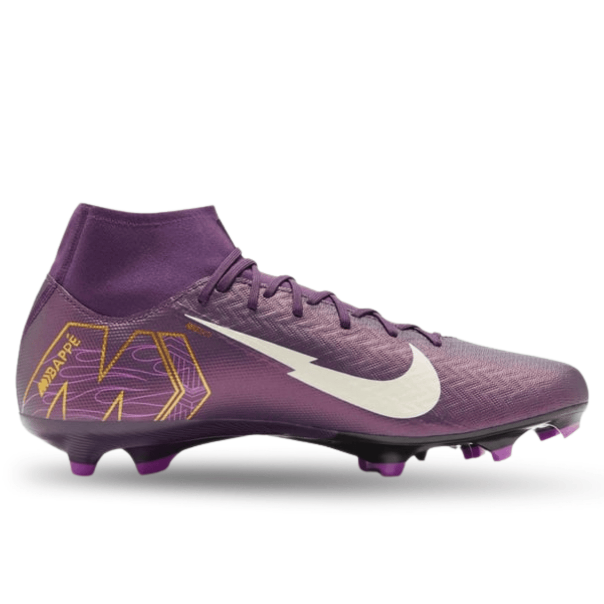 Nike Zoom Superfly 10 Academy Kylian Mbappe KM FG/MG Soccer Cleats (Grand Purple/Pale Ivory) | SoccerWearhouse