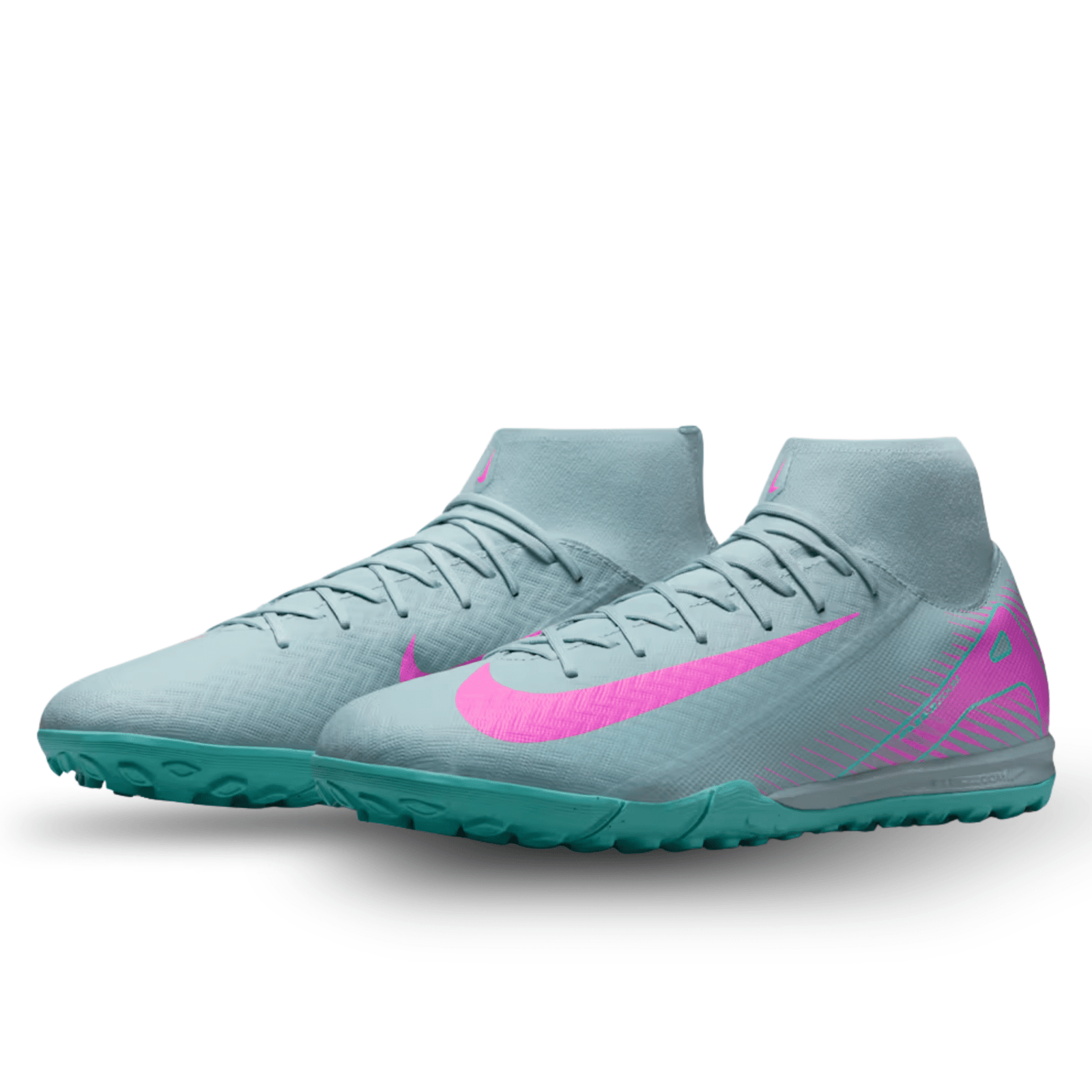 Nike Zoom Superfly 10 Academy TF Turf Soccer Shoes (Ocean Cube/Pink Blast) | SoccerWearhouse