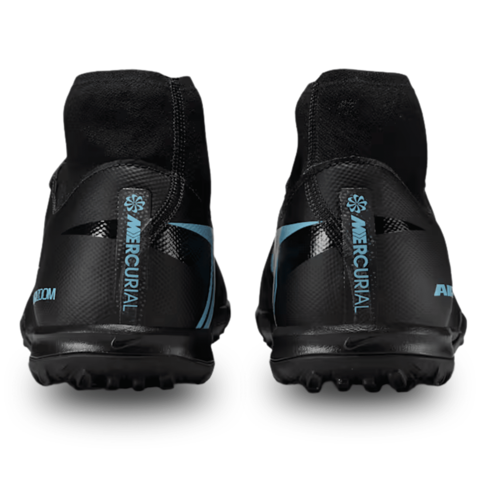 Nike Zoom Superfly 10 Academy Turf Soccer Shoes (Black/Ice Blue) | SoccerWearhouse