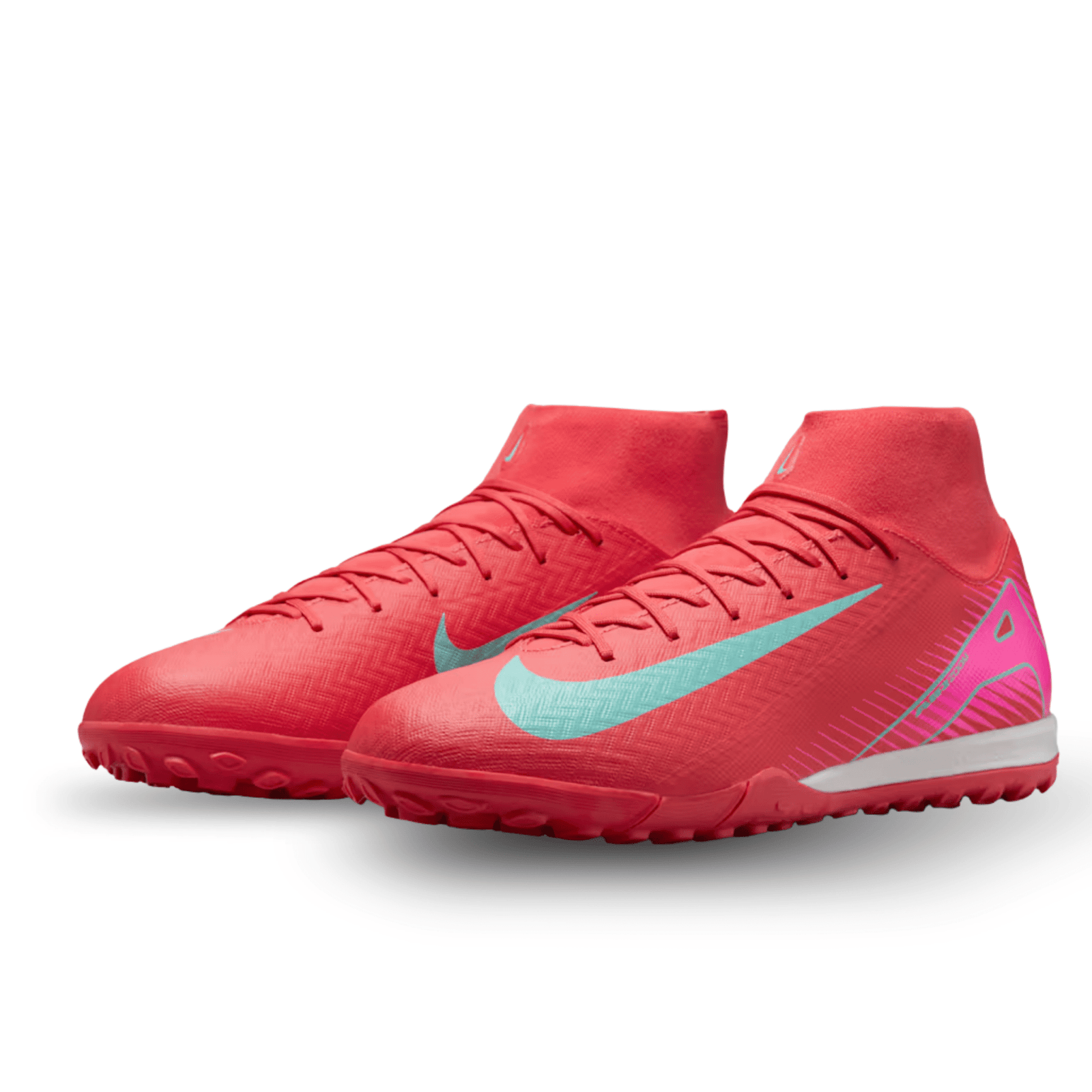 Nike Zoom Superfly 10 Academy Turf Soccer Shoes (Ember Glow/Aurora Green) | SoccerWearhouse