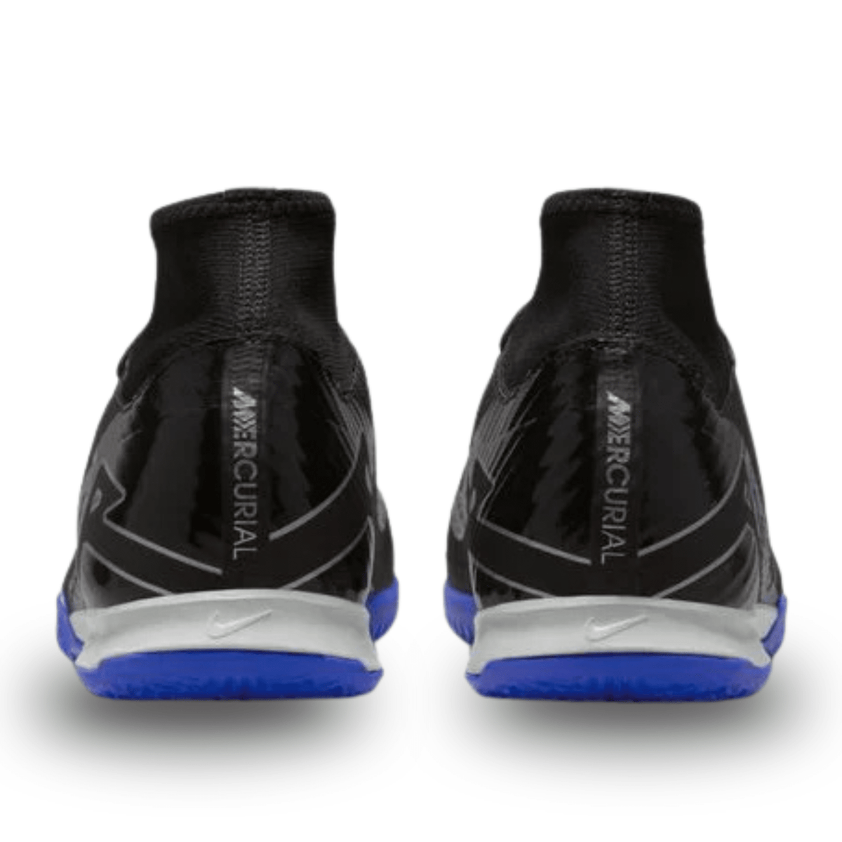 Nike Zoom Superfly 9 Academy Indoor Soccer Shoes (Black/Chrome - Hyper Royal) | SoccerWearhouse