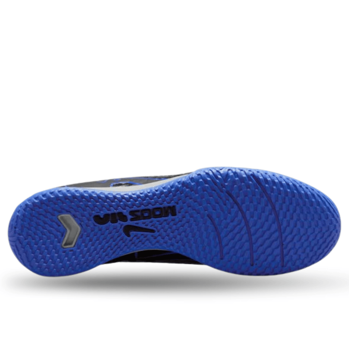 Nike Zoom Superfly 9 Academy Indoor Soccer Shoes (Black/Chrome - Hyper Royal) | SoccerWearhouse