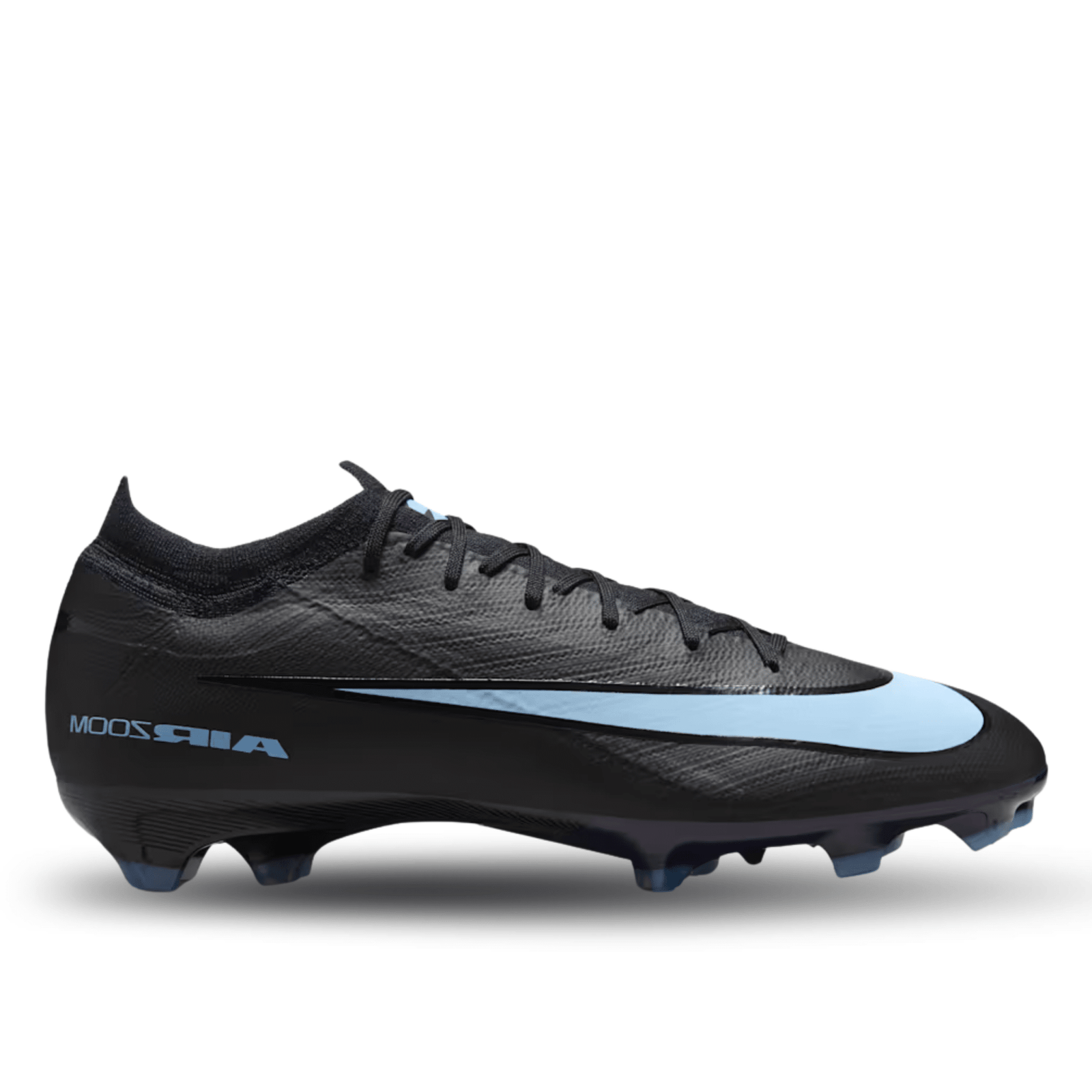 Nike Zoom Vapor 16 Pro Firm Ground Soccer Cleats (Black/Ice Blue) | SoccerWearhouse