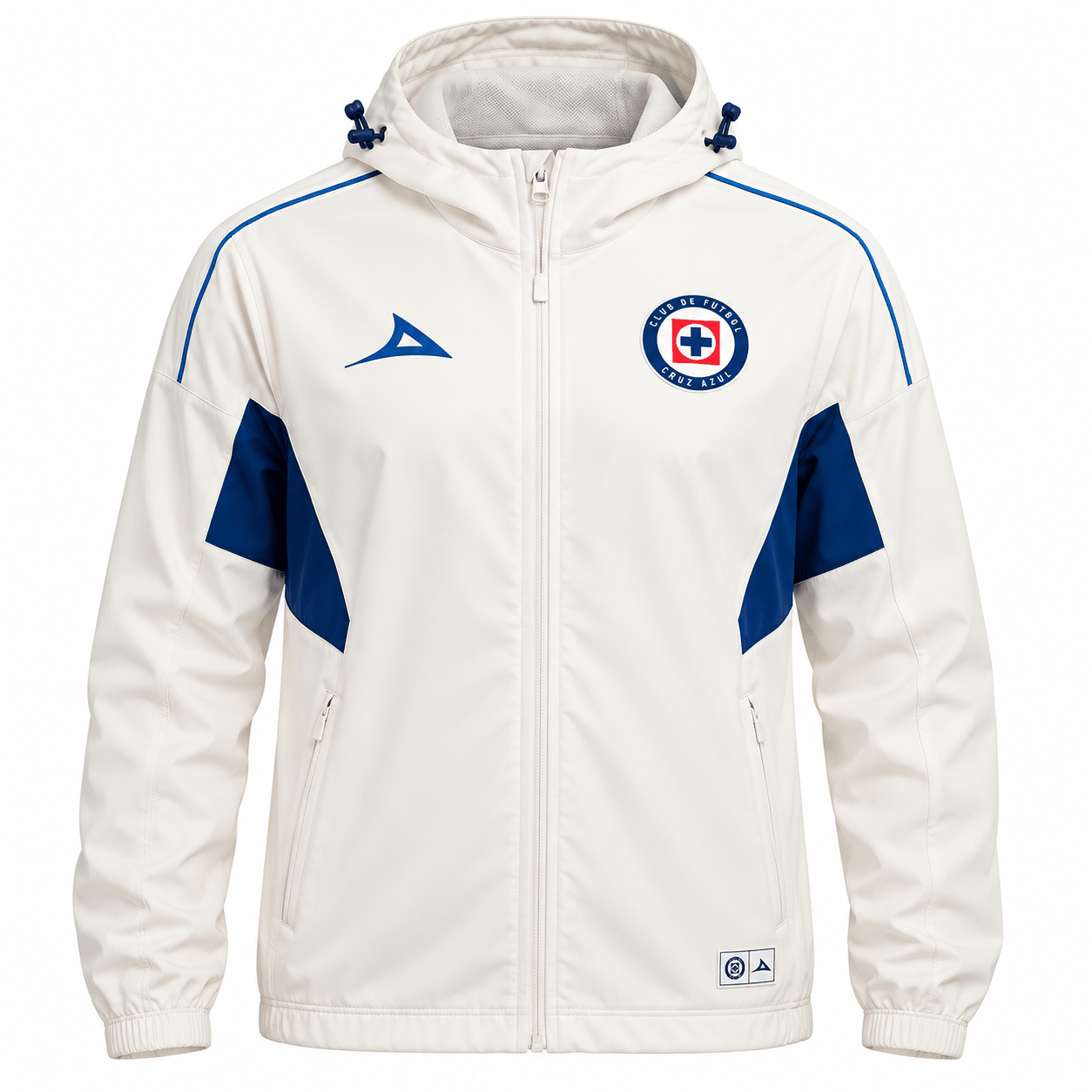 Pirma Men's Cruz Azul Windbreaker Jacket (White/Blue)