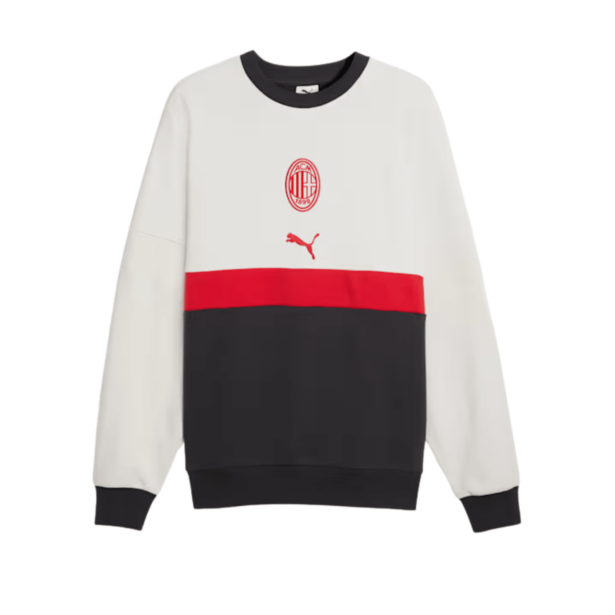 PUMA AC Milan Relaxed Crewneck Sweatshirt 26/27 (Vapor Gray/Dark Gray) | SoccerWearhouse