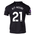 Puma Ait- Nouri Men's Manchester City Away Jersey 25/26 w/ NRFR + EPL Patches (Puma Black)