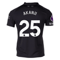 Puma Akanji Men's Manchester City Away Jersey 25/26 w/ NRFR + EPL Patches (Puma Black)