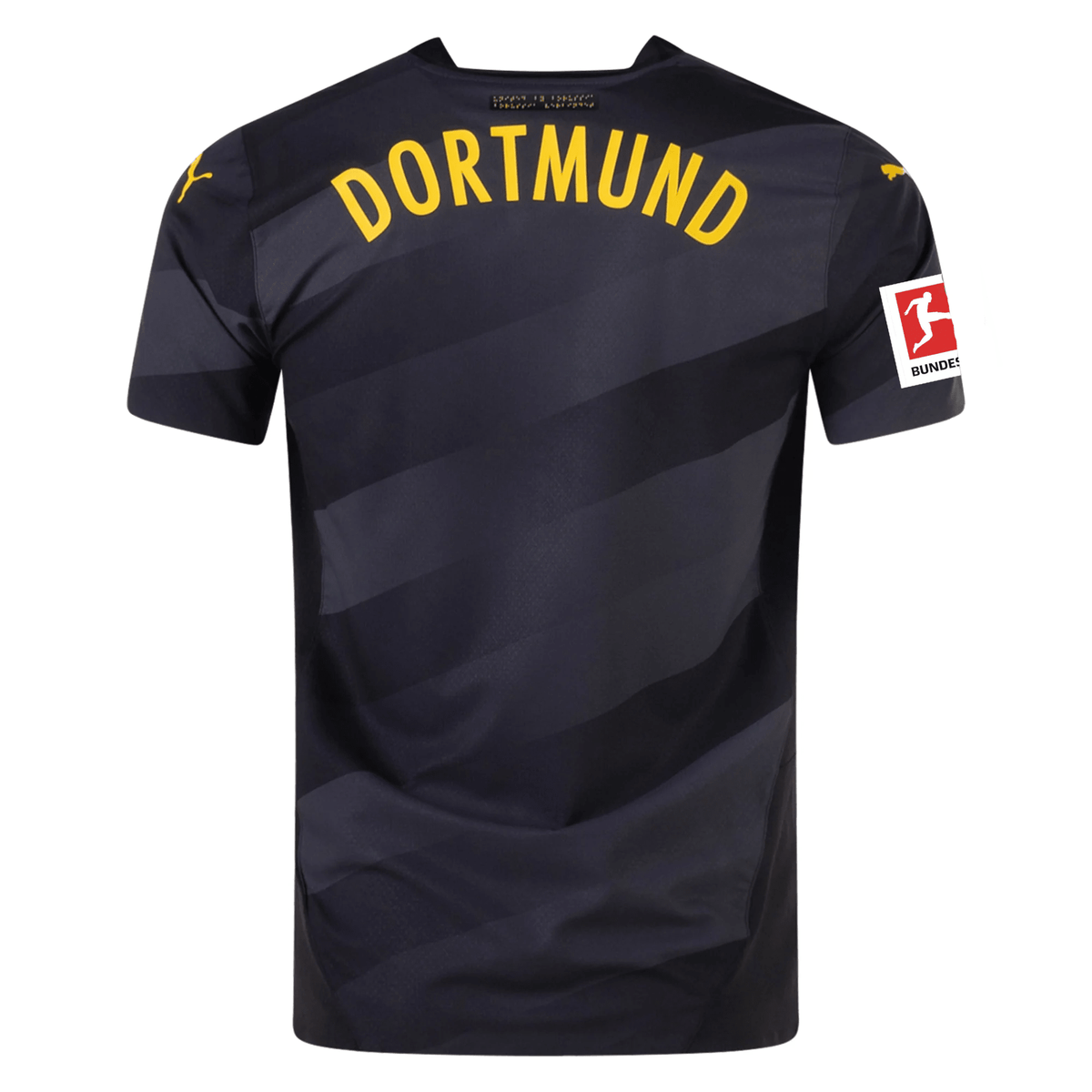 Puma Borussia Dortmund Authentic Away Jersey w/ Bundesliga Patch 24/25 (Puma Black/Faster Yellow) | SoccerWearhouse