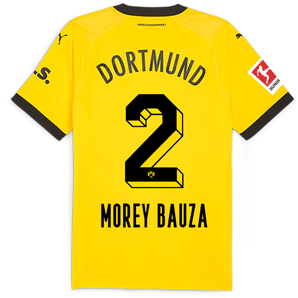 Puma Borussia Dortmund Authentic Morey Bauza Home Jersey w/ Bundesliga Patch 23/24 (Cyber Yellow/Puma Black) | SoccerWearhouse
