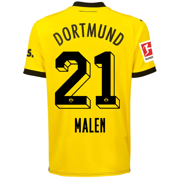 Puma Borussia Dortmund Malen Home Jersey w/ Bundesliga Patch 23/24 (Cyber Yellow/Puma Black) | SoccerWearhouse